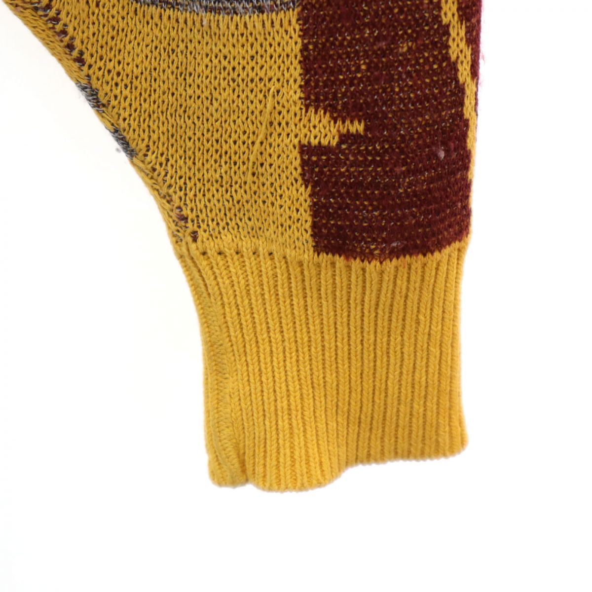 santa fe サンタフェ 総柄 長袖 Vネック セーター Feb-38 ブラウン系 ニット メンズ