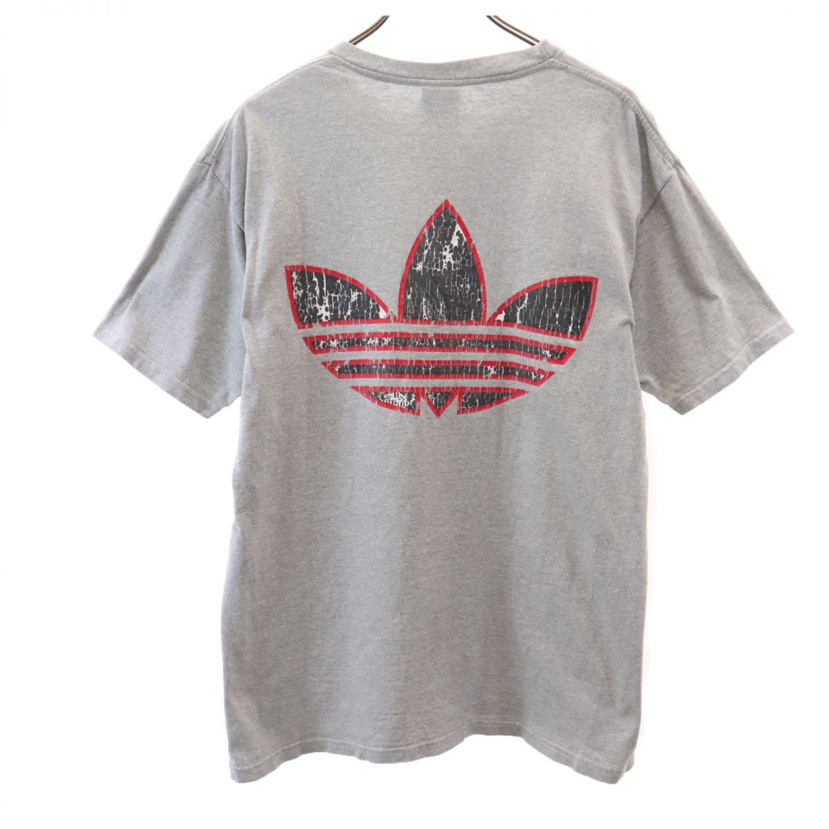 adidas アディダス 90s USA製 オールド トレフォイルロゴ 半袖 Tシャツ M グレー メンズ
