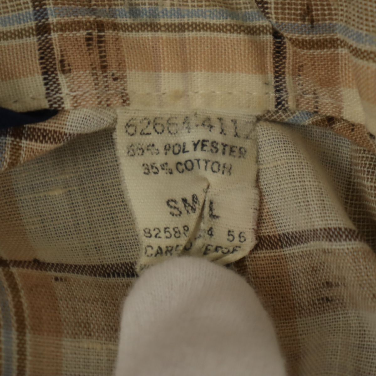 Levi's リーバイス 70s ヴィンテージ 半袖 チェックシャツ S ベージュ系 メンズ
