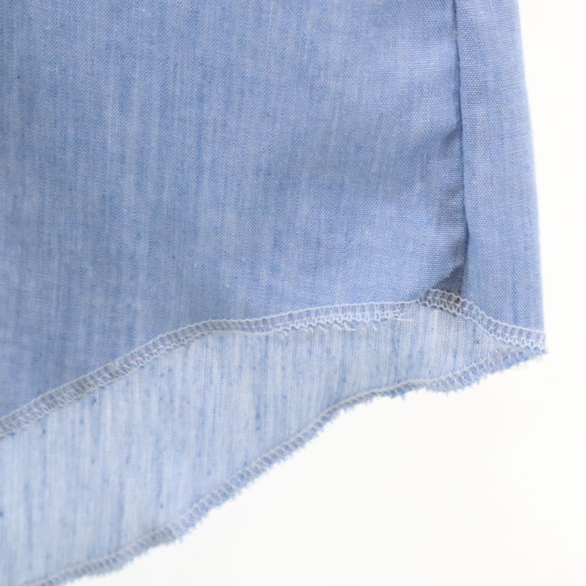 ROEBUCKS ローバックス 70s USA製 ヴィンテージ 半袖 ウエスタンシャツ M ブルー メンズ