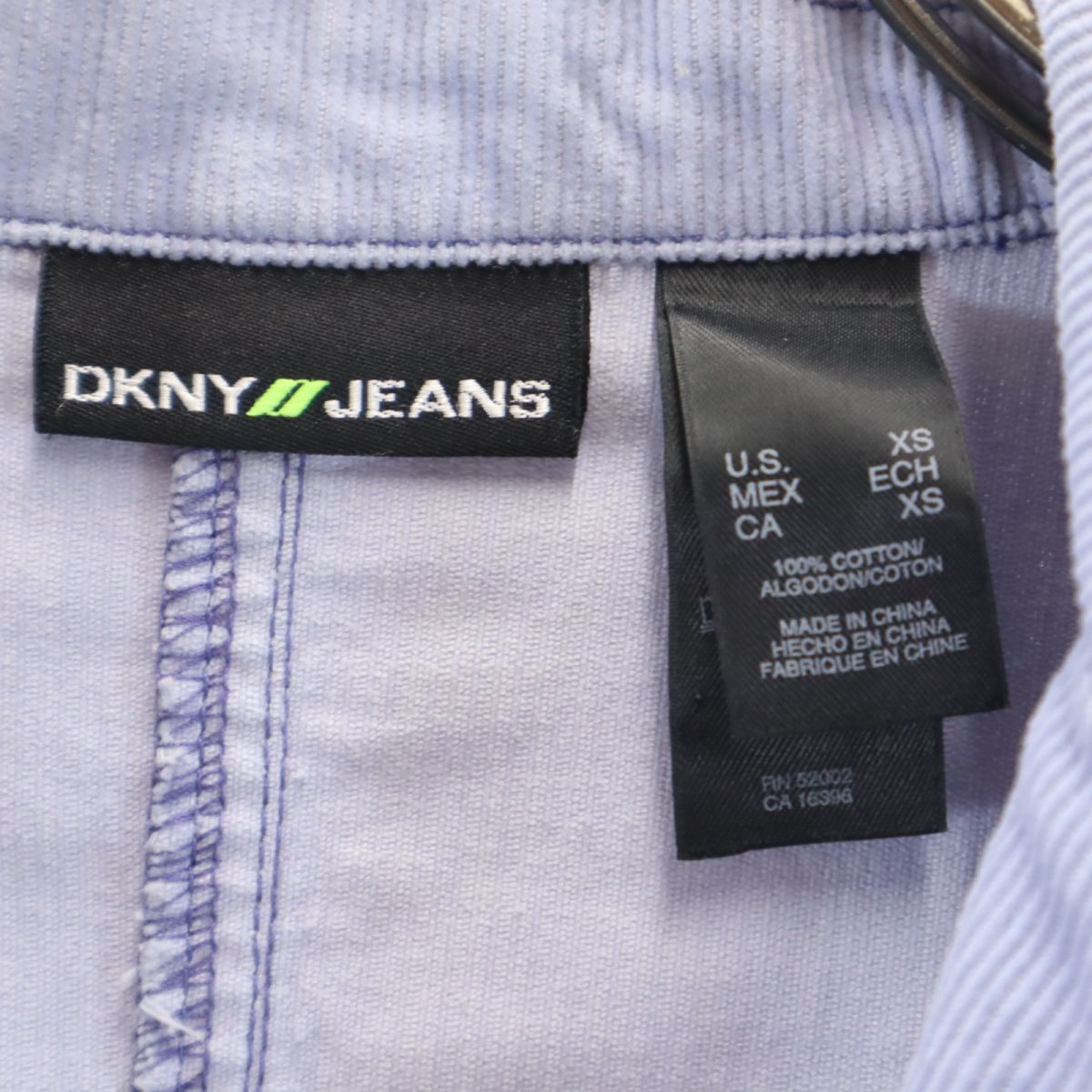 DKNYJEANS ダナキャランジーンズ コーデュロイ テーラードジャケット XS ブルー系 刺繍 レディース