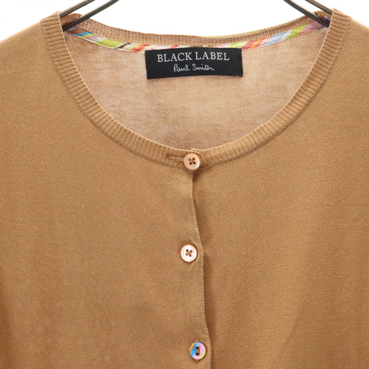 ブラックレーベル ポールスミス 半袖 コットン ニット カーディガン M ブラウン Black Label Paul Smith レディース