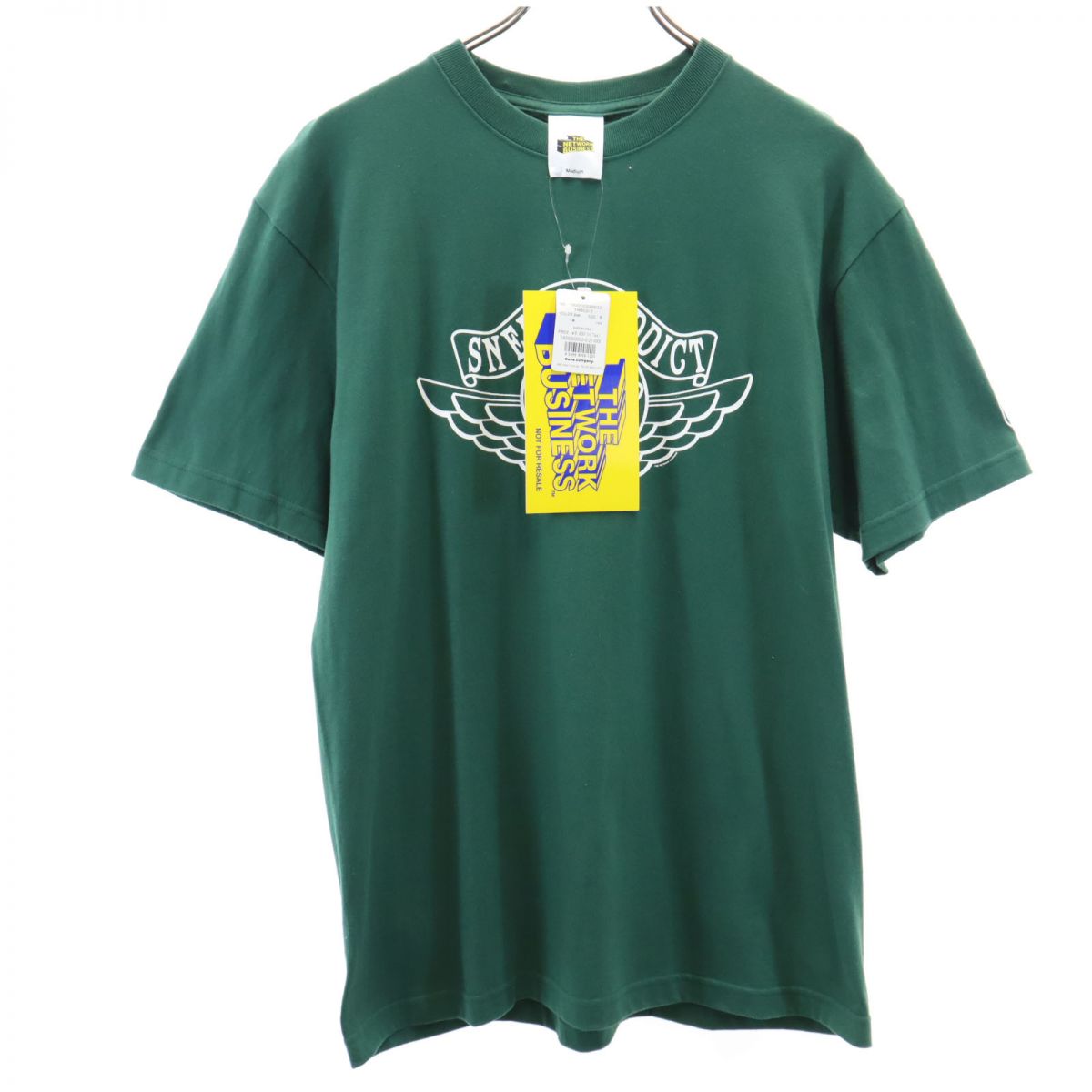 未使用 THE NETWORK BUSINESS ザネットワークビジネス プリント 半袖 Tシャツ M グリーン タグ付き メンズ