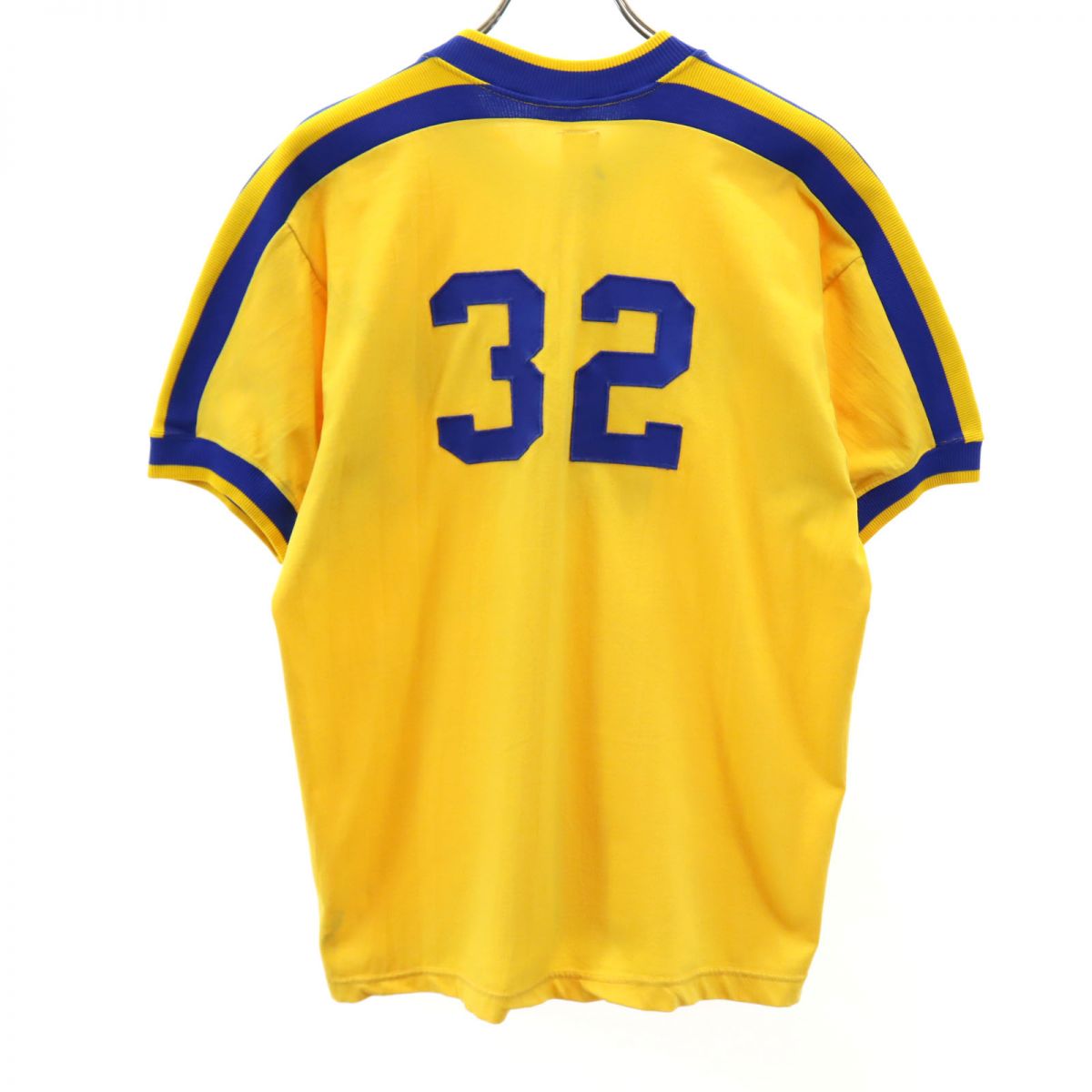 RUSSELL ラッセル 70s 80s USA製 ヴィンテージ 半袖 Vネック Tシャツ L イエロー系 ジャージ素材 メンズ