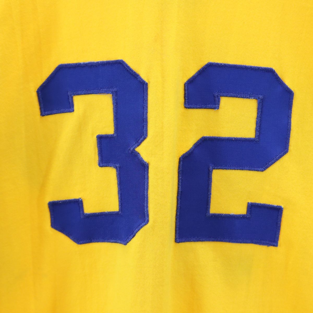 RUSSELL ラッセル 70s 80s USA製 ヴィンテージ 半袖 Vネック Tシャツ L イエロー系 ジャージ素材 メンズ