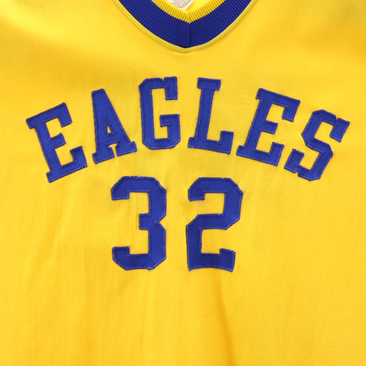 RUSSELL ラッセル 70s 80s USA製 ヴィンテージ 半袖 Vネック Tシャツ L イエロー系 ジャージ素材 メンズ