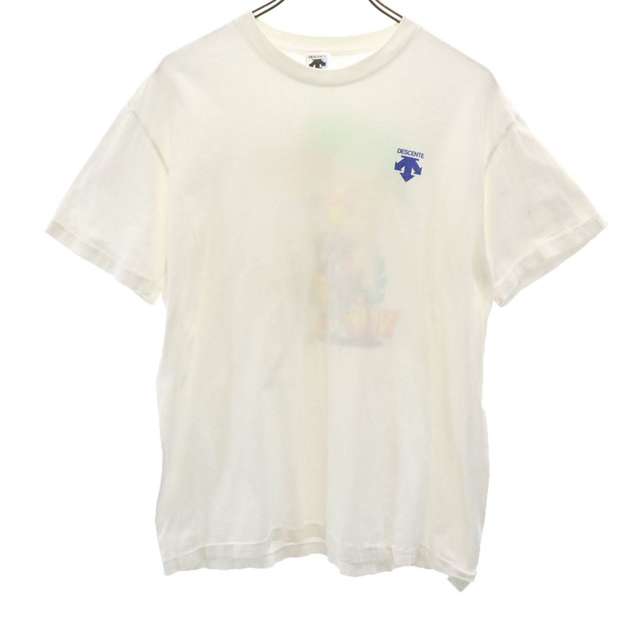 DESCENTE デサント 90s オールド バックプリント 半袖 Tシャツ L 白 メンズ