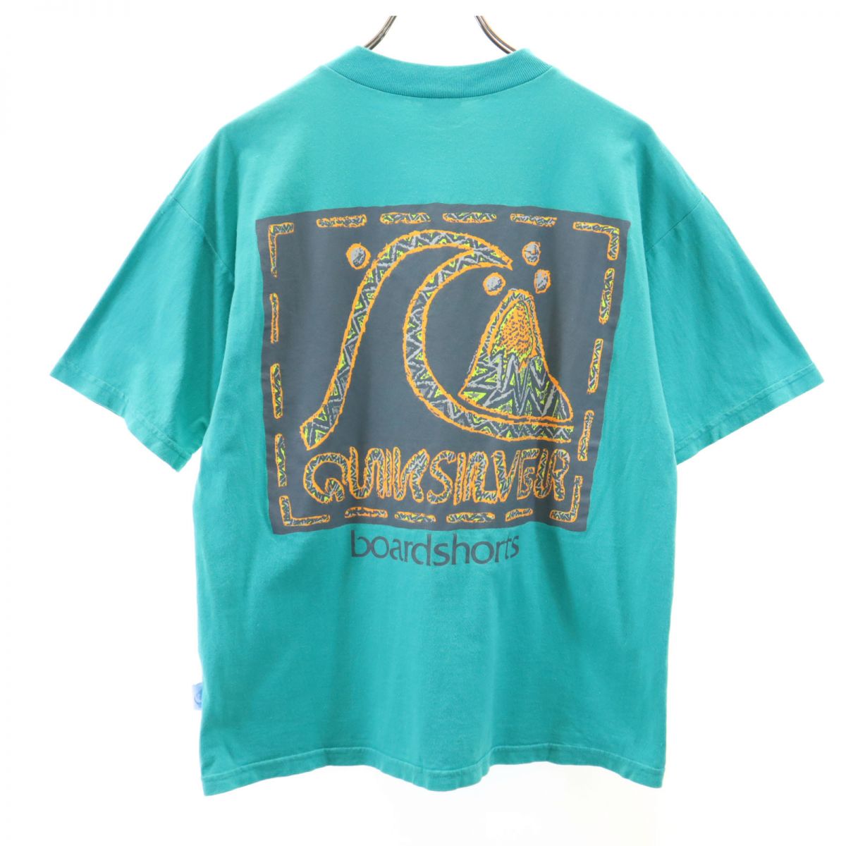 クイックシルバー 90s オールド バックプリント 半袖 Tシャツ S グリーン系 Quiksilver メンズ