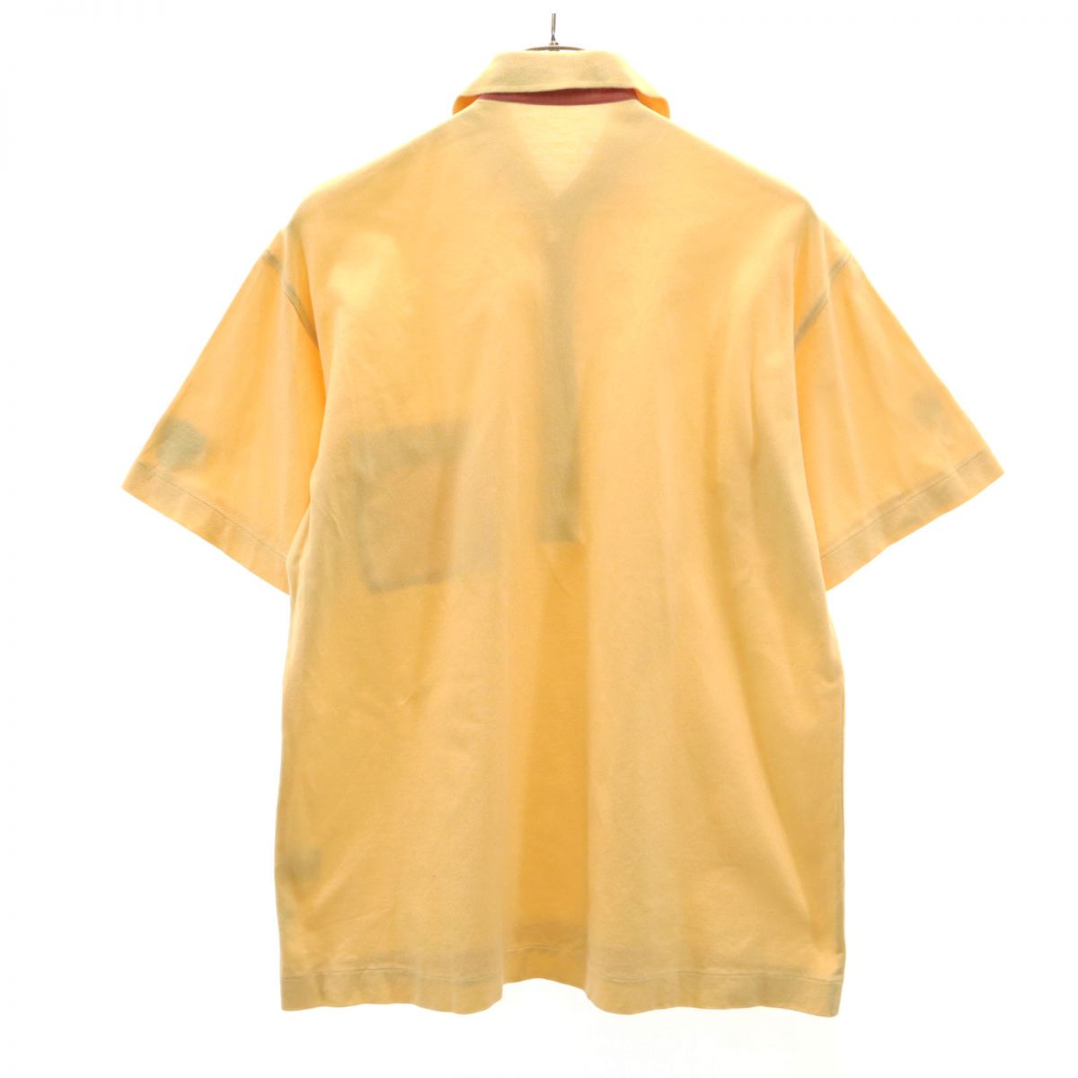 YVES SAINT LAURENT イヴサンローラン 半袖 ポロシャツ M イエロー 鹿の子地 メンズ