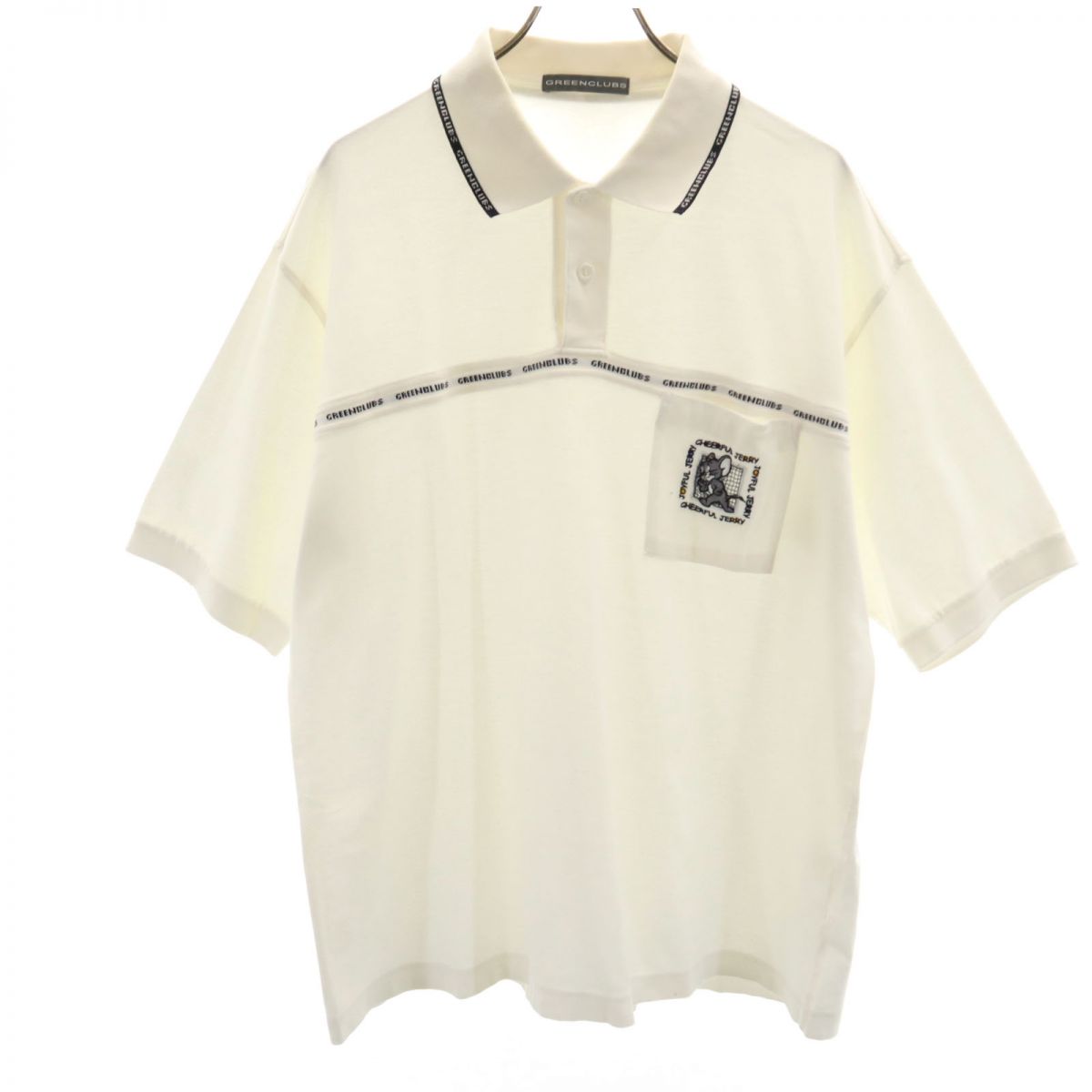 GREENCLUBS グリーンクラブ 半袖 ポロシャツ 5 ホワイト 鹿の子 メンズ