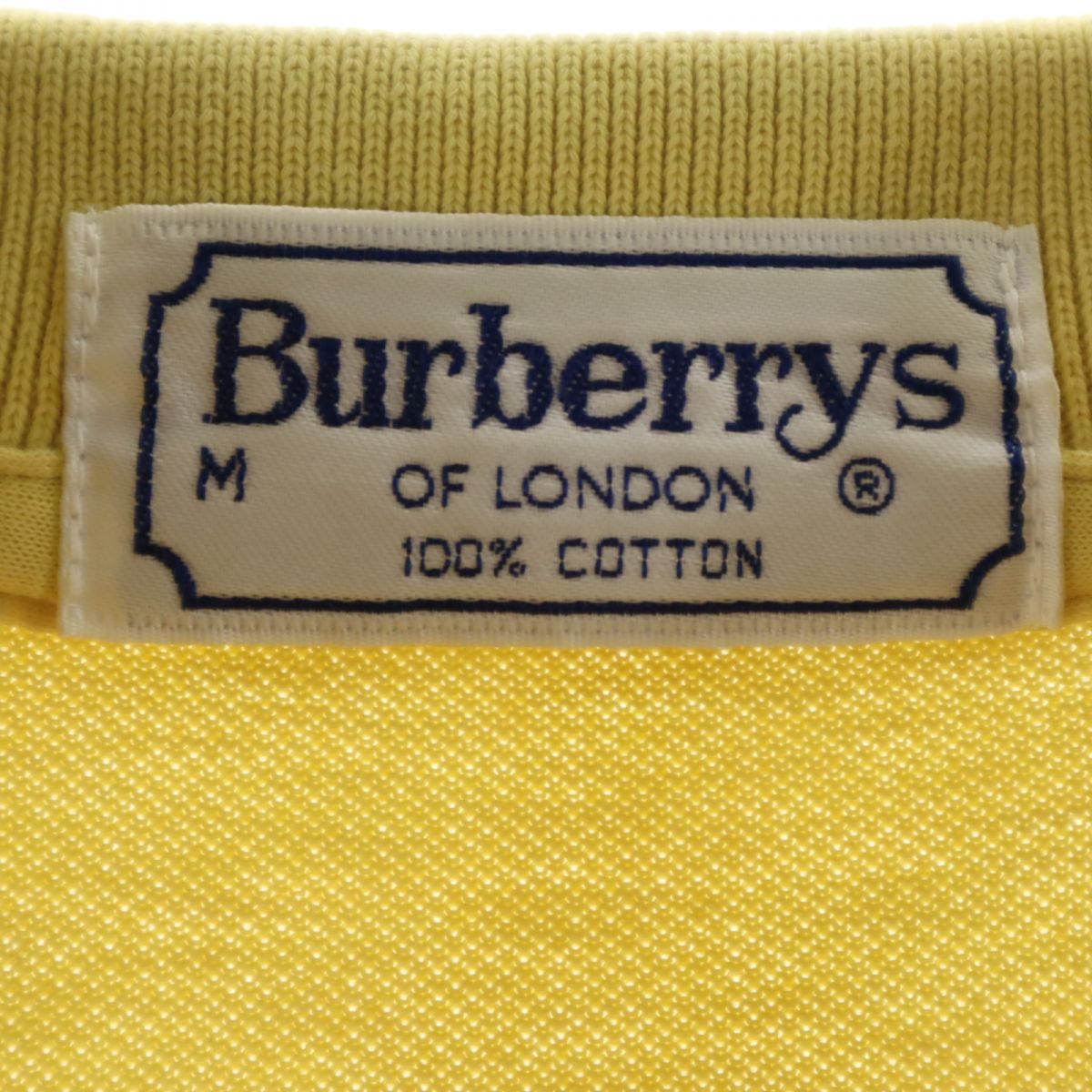 Burberrys バーバリーズ 90s オールド 半袖 ポロシャツ M イエロー 鹿の子 メンズ