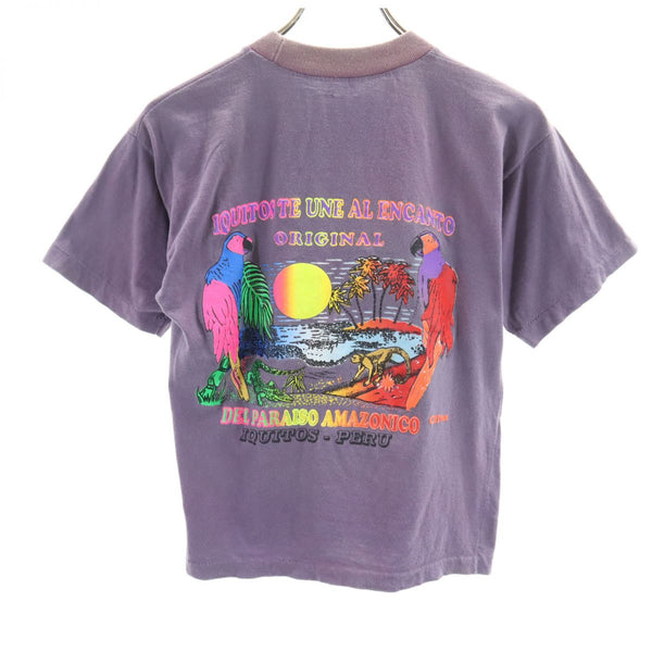 オールド 90s バックプリント 半袖 Tシャツ グレー OLD レディース