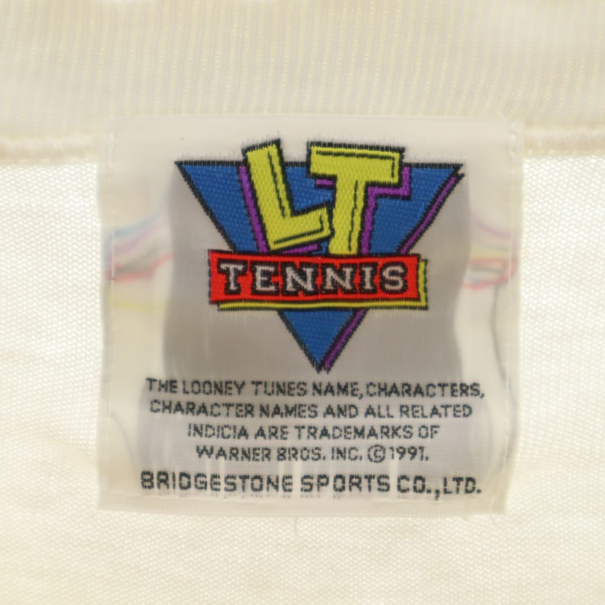 LOONEY TUNES ルーニーテューンズ 90s オールド プリント バッグス・バニー 半袖 Tシャツ ホワイト テニス メンズ