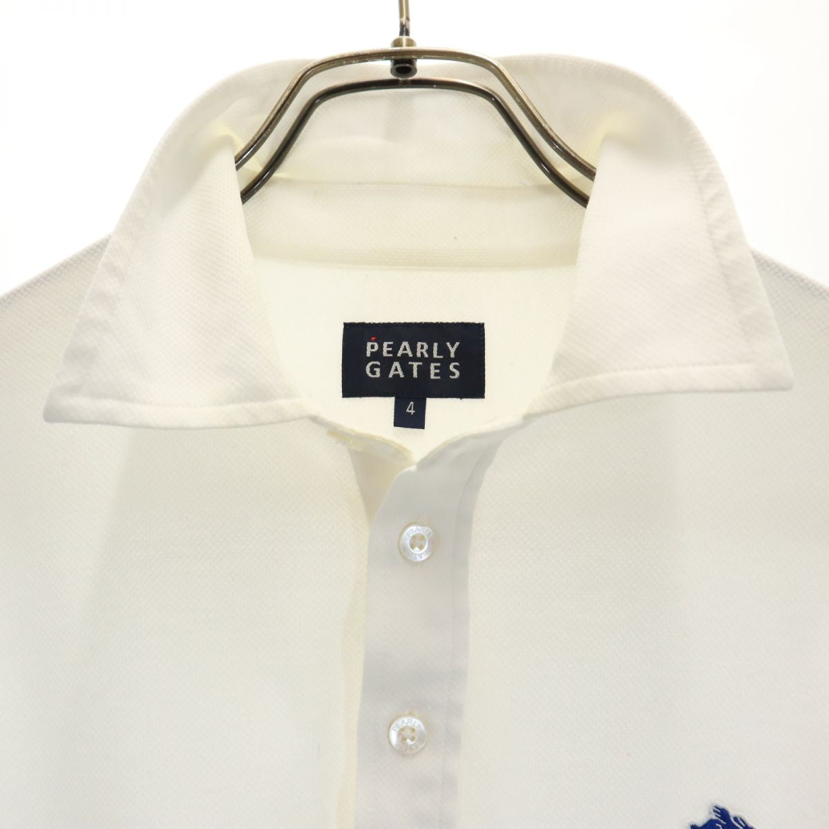 PEARLY GATES パーリーゲイツ ゴルフ 長袖 ハーフボタン ポロシャツ 4 ホワイト メンズ