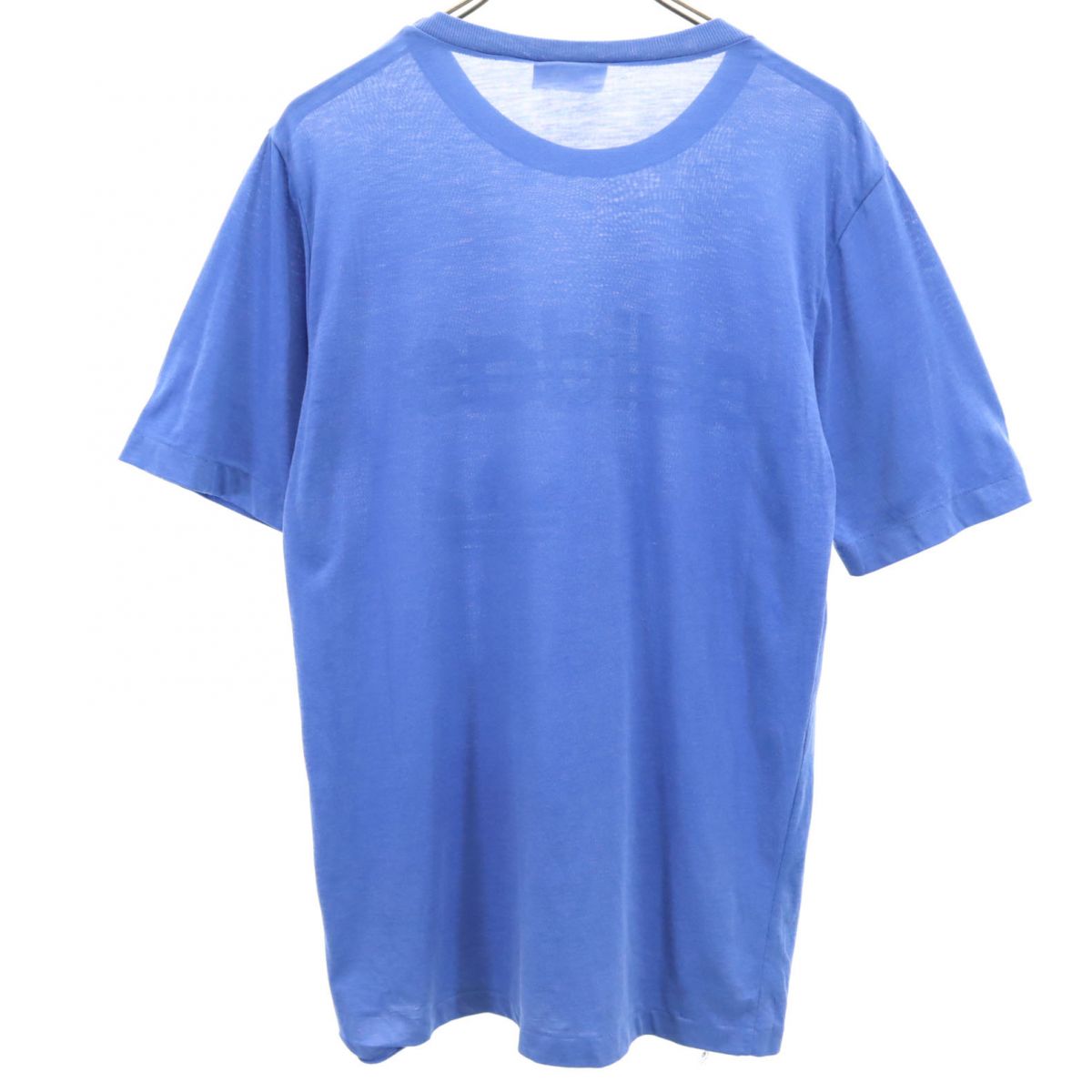 adidas アディダス 80s オールド プリント トレフォイルロゴ 半袖 Tシャツ XL ブルー メンズ