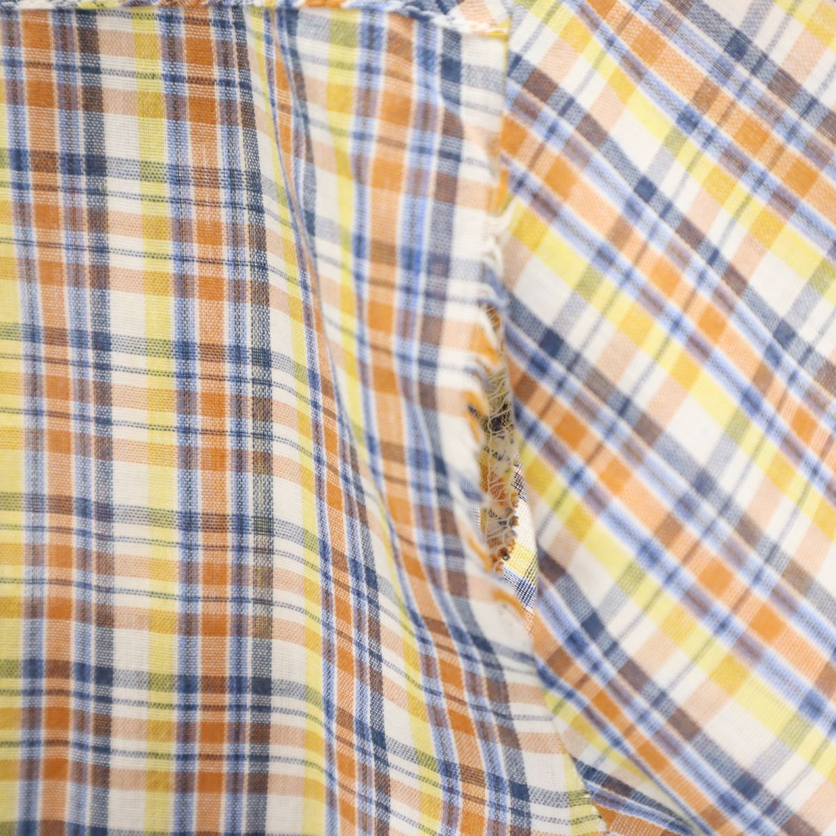 ELY PLAINS エライプレインズ 70s ヴィンテージ チェック 半袖 ウエスタンシャツ 16 1/2 ベージュ系 メンズ