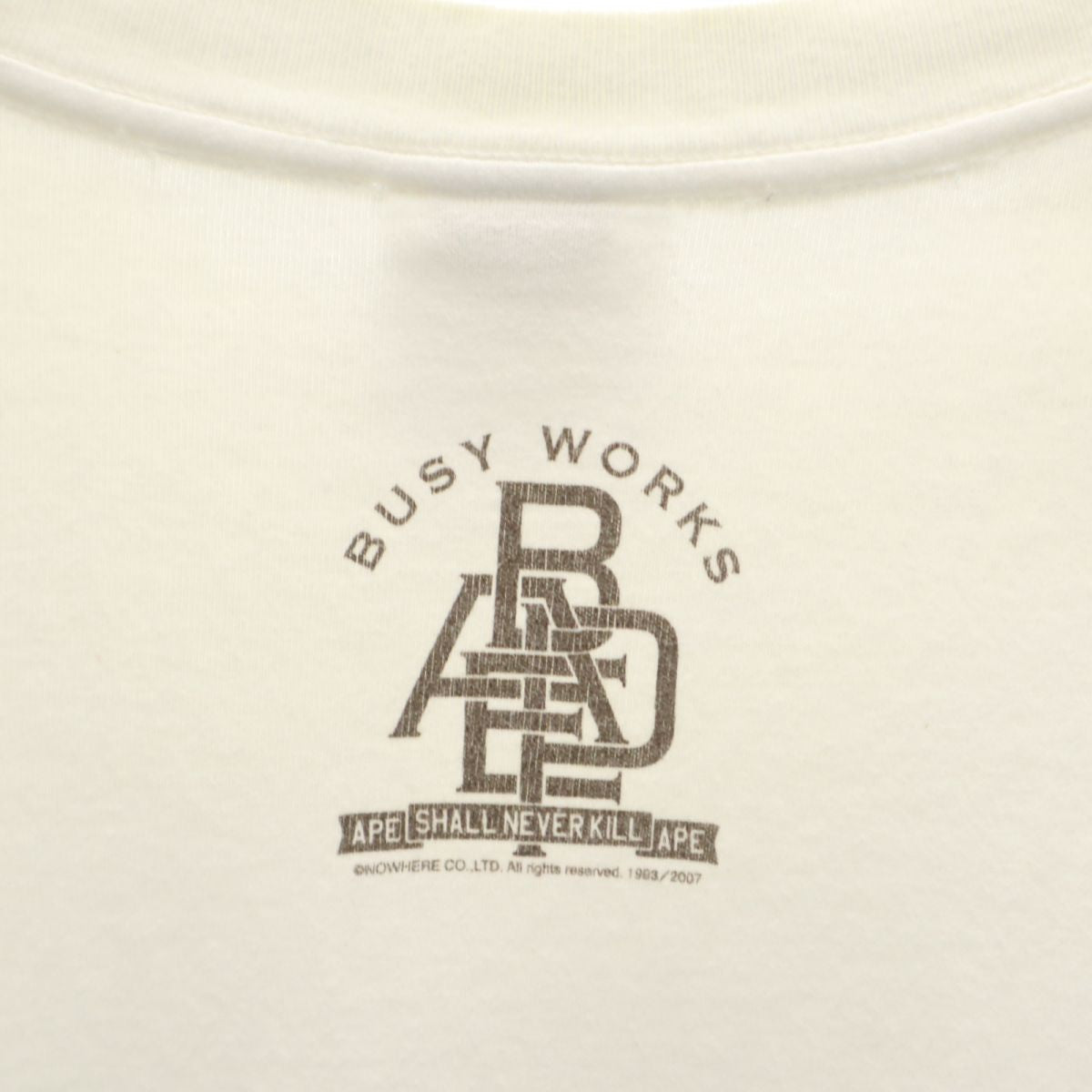 ベイプ 日本製 プリント 半袖 Tシャツ M ホワイト BAPE A BATHING APE メンズ