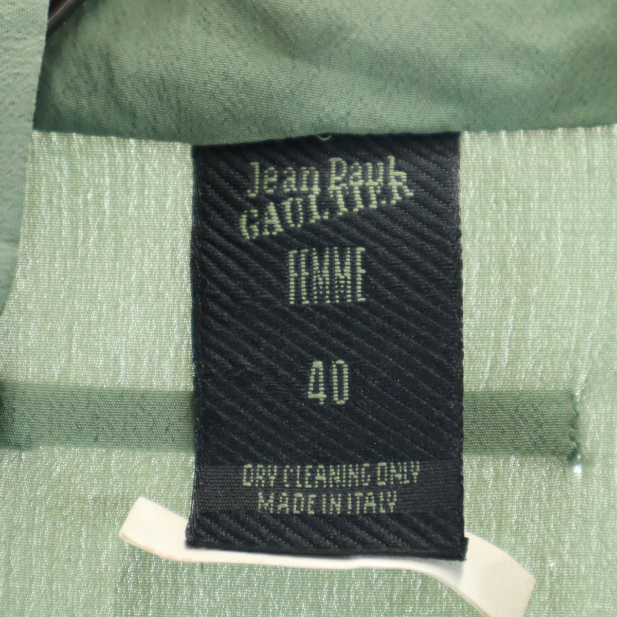 ジャンポールゴルチェ イタリア製 半袖 シャツ 40 グリーン系 ブラウス レディース