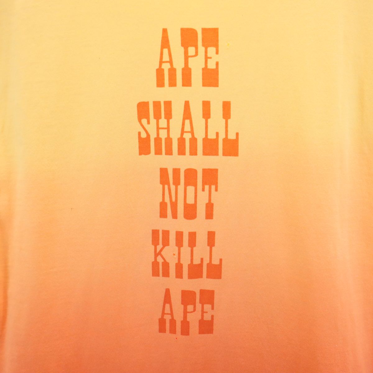 A BATHING APE アベイシングエイプ 両面プリント 半袖 Tシャツ M イエロー×オレンジ メンズ