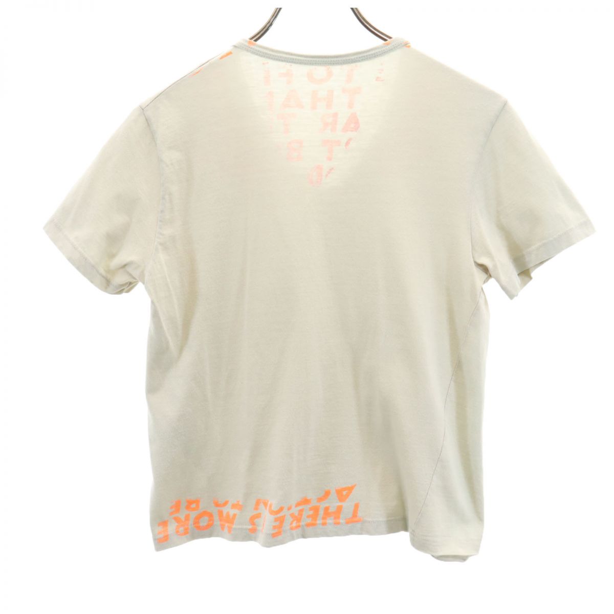 MARTIN MARGIELA マルタンマルジェラ イタリア製 ここのえ期 エイズT プリント 半袖 Vネック Tシャツ グレー系 メンズ