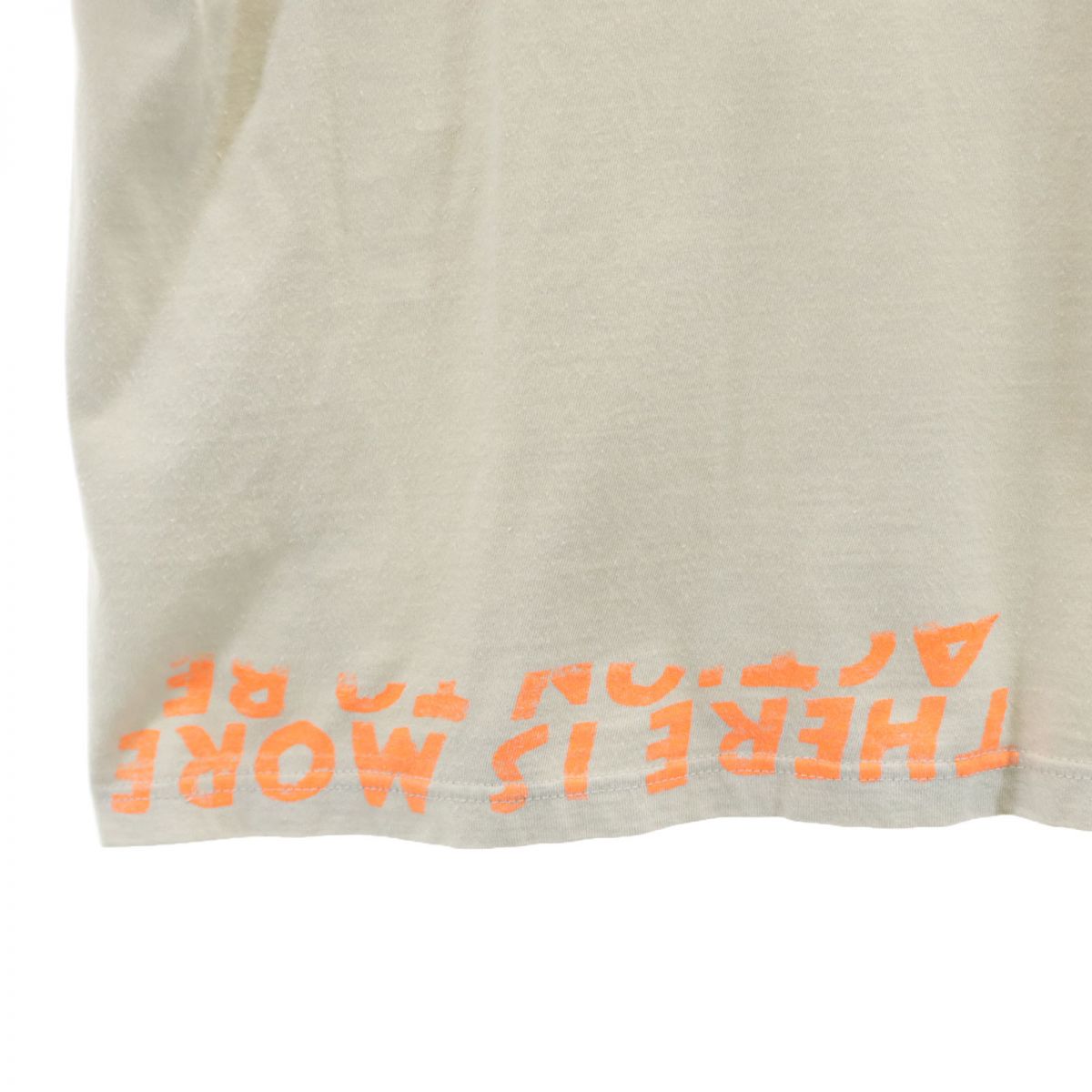 MARTIN MARGIELA マルタンマルジェラ イタリア製 ここのえ期 エイズT プリント 半袖 Vネック Tシャツ グレー系 メンズ