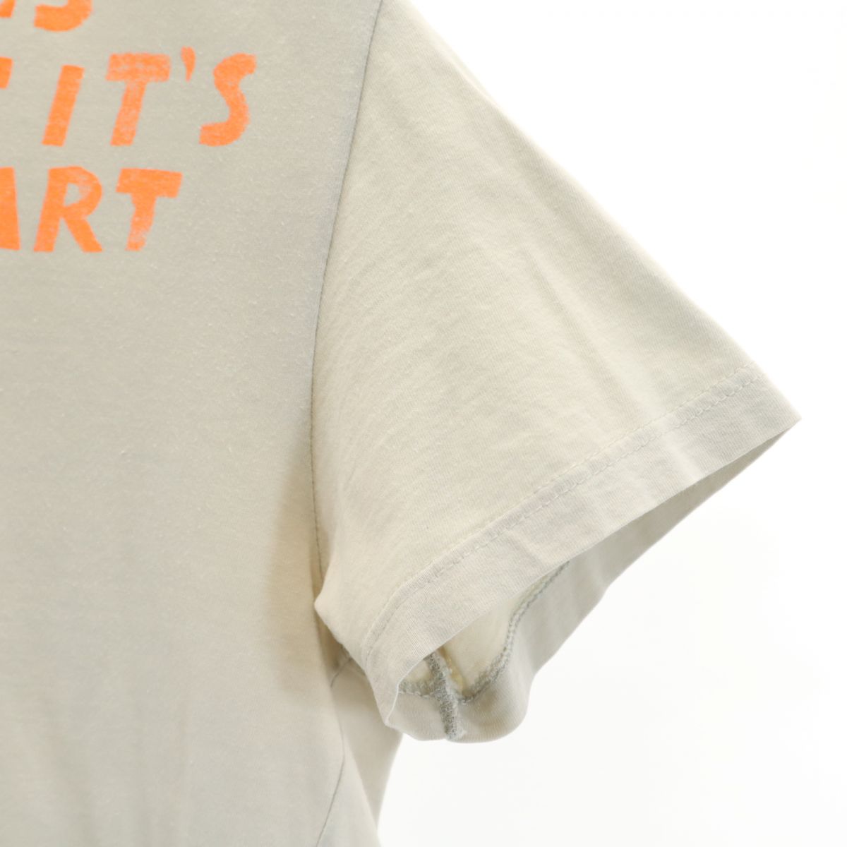 MARTIN MARGIELA マルタンマルジェラ イタリア製 ここのえ期 エイズT プリント 半袖 Vネック Tシャツ グレー系 メンズ