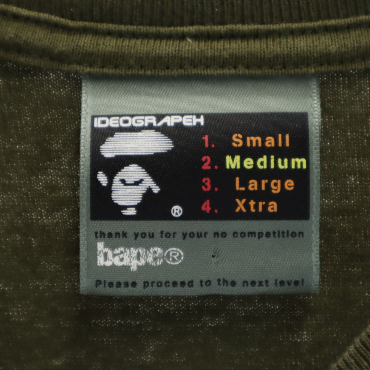 BAPE ベイプ 日本製 プリント 半袖 Tシャツ M グリーン A BATHING APE メンズ