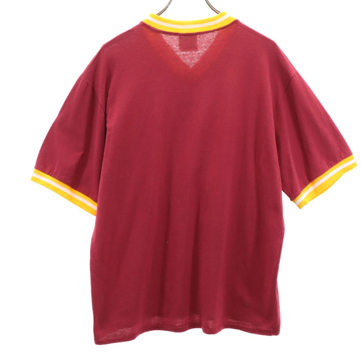 BEN DAVIS ベンデイビス 80s 90s ヴィンテージ ゲームT プリント 半袖 Vネック Tシャツ L レッド メンズ