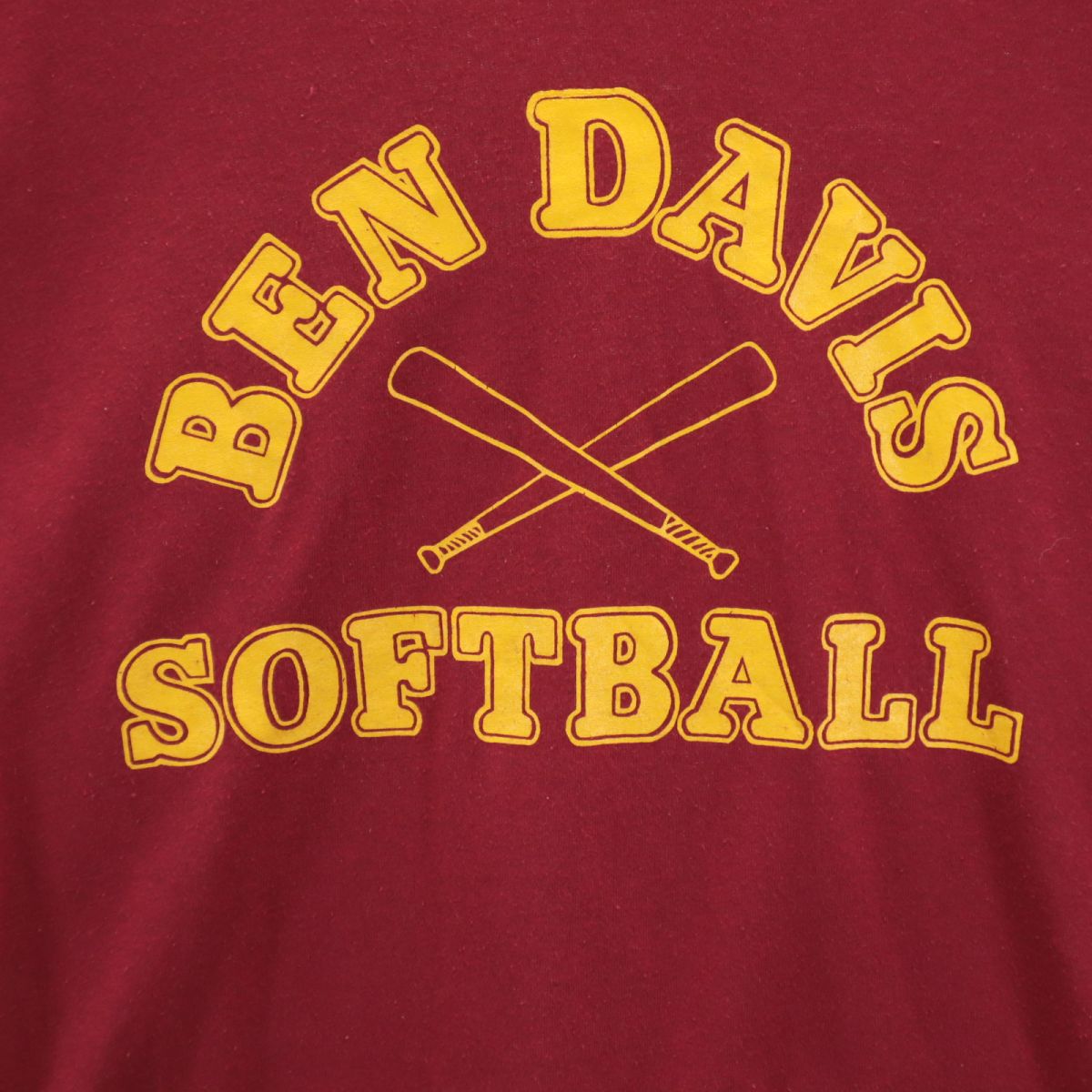 BEN DAVIS ベンデイビス 80s 90s ヴィンテージ ゲームT プリント 半袖 Vネック Tシャツ L レッド メンズ