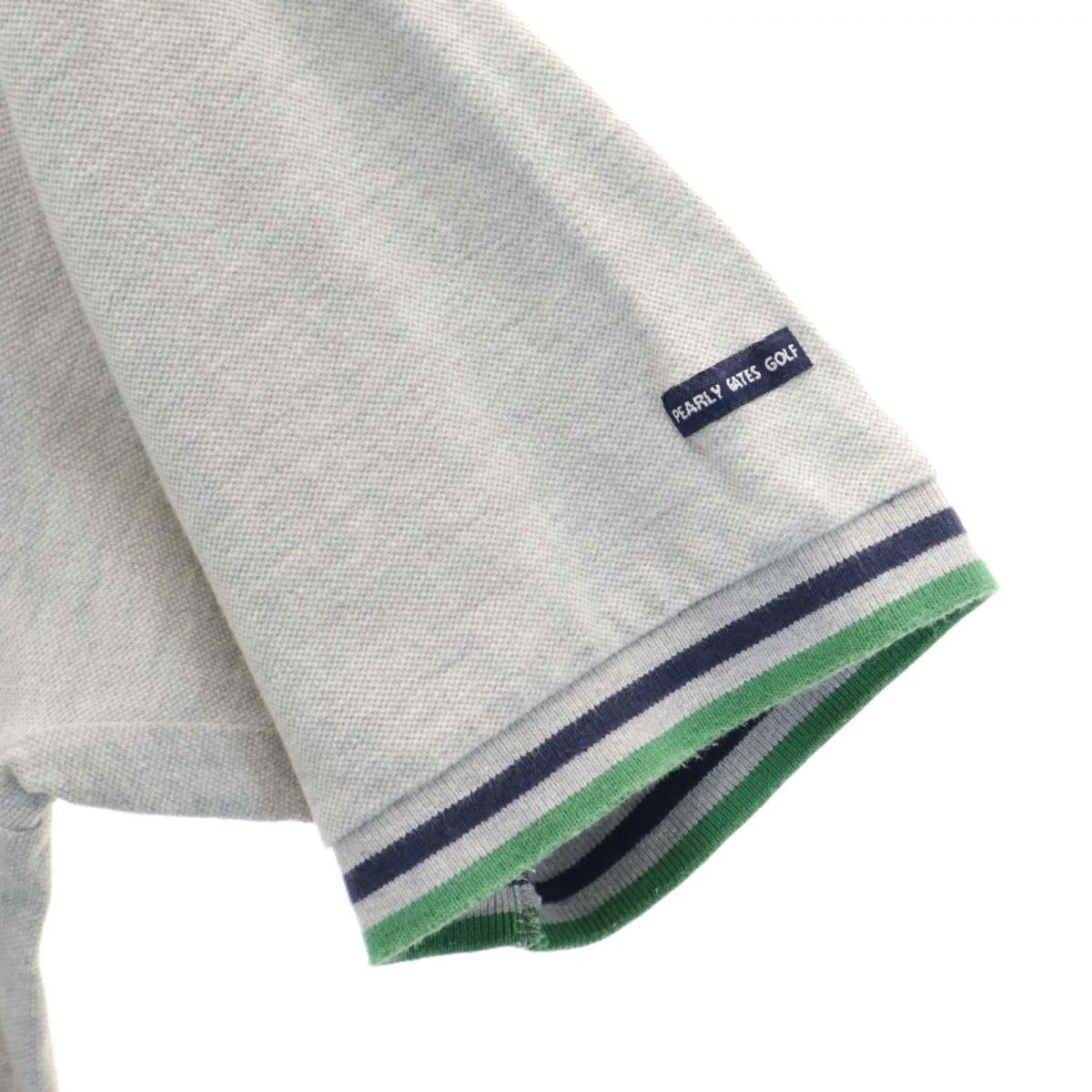 PEARLY GATES パーリーゲイツ プリント ゴルフ 半袖 ポロシャツ 3 グレー ハーフボタン メンズ