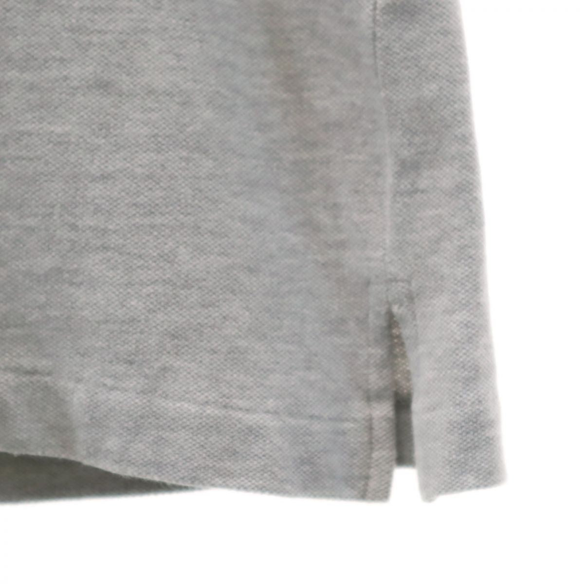 PEARLY GATES パーリーゲイツ プリント ゴルフ 半袖 ポロシャツ 3 グレー ハーフボタン メンズ