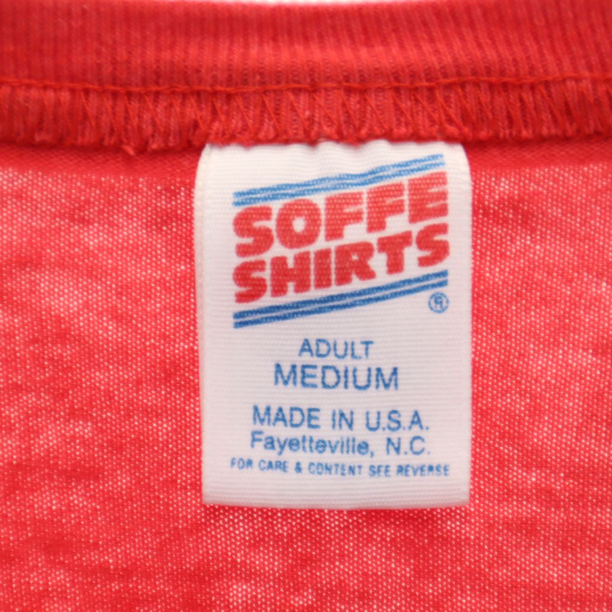 SOFFE SHIRTS ソフィーシャツ 80s 90s USA製 オールド  ヘンリーネック 半袖 ハーフボタン Tシャツ M 赤 メンズ