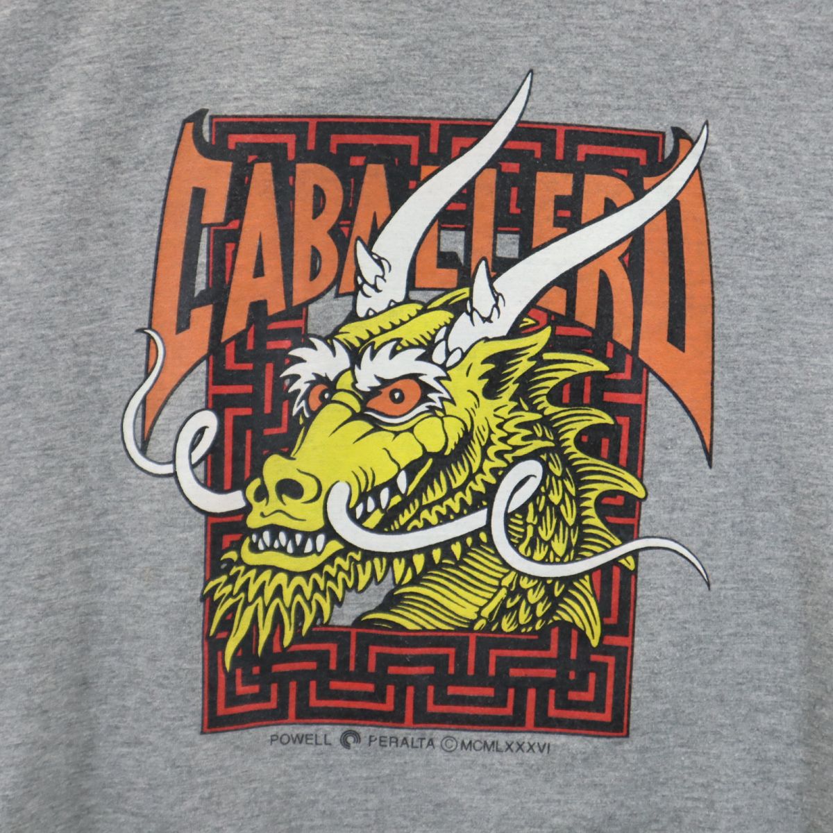 パウエルペラルタ 90s USA製 2枚タグ プリント 半袖 Tシャツ L グレー POWELL PERALTA メンズ