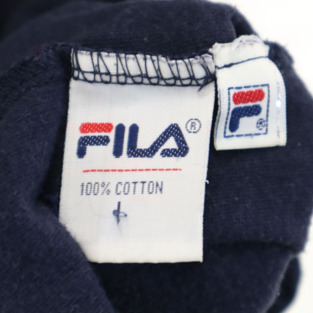 FILA フィラ オールド 両面プリント 半袖 Tシャツ L ネイビー メンズ