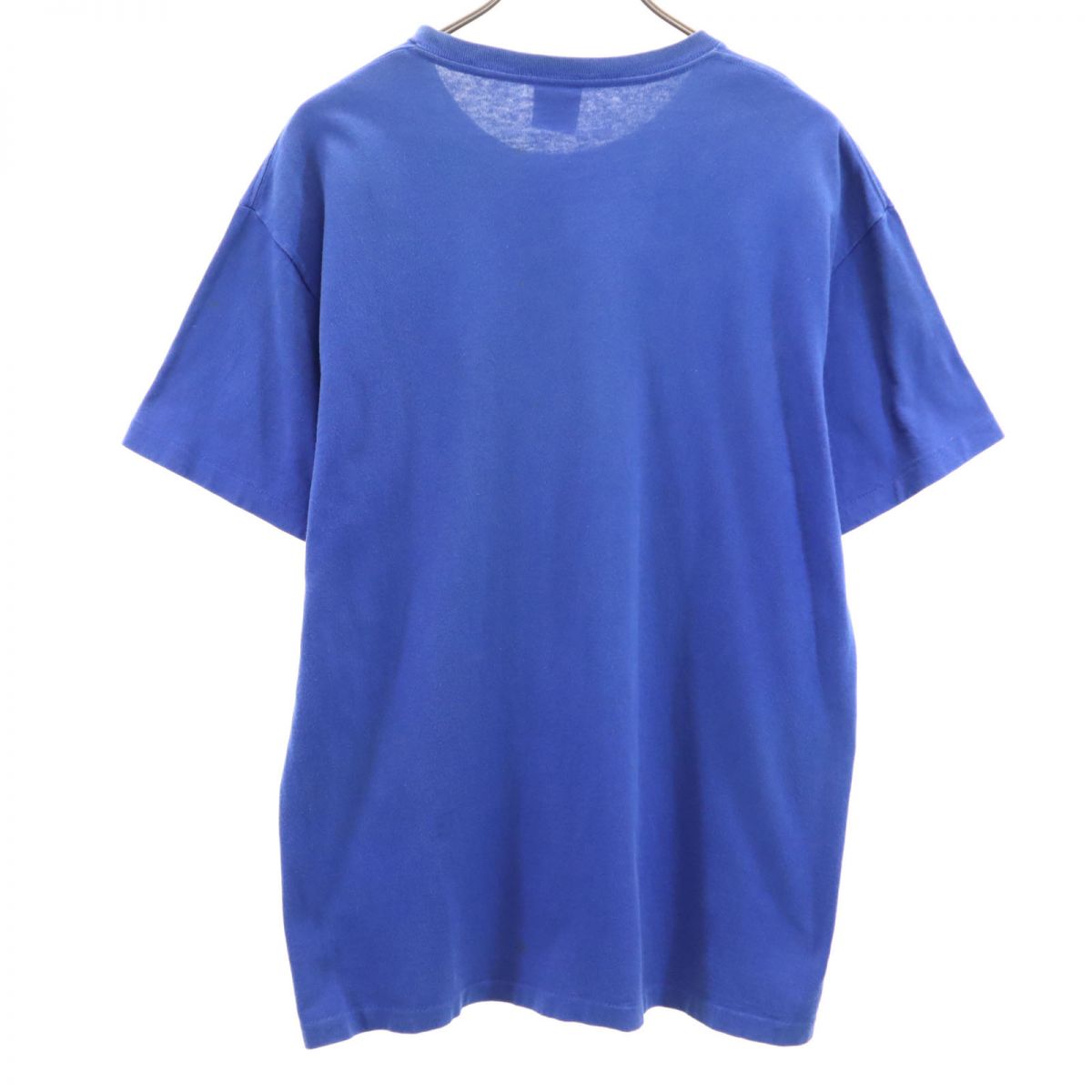 ステューシー 90s USA製 紺タグ オールド プリント 半袖 Tシャツ L ブルー STUSSY メンズ