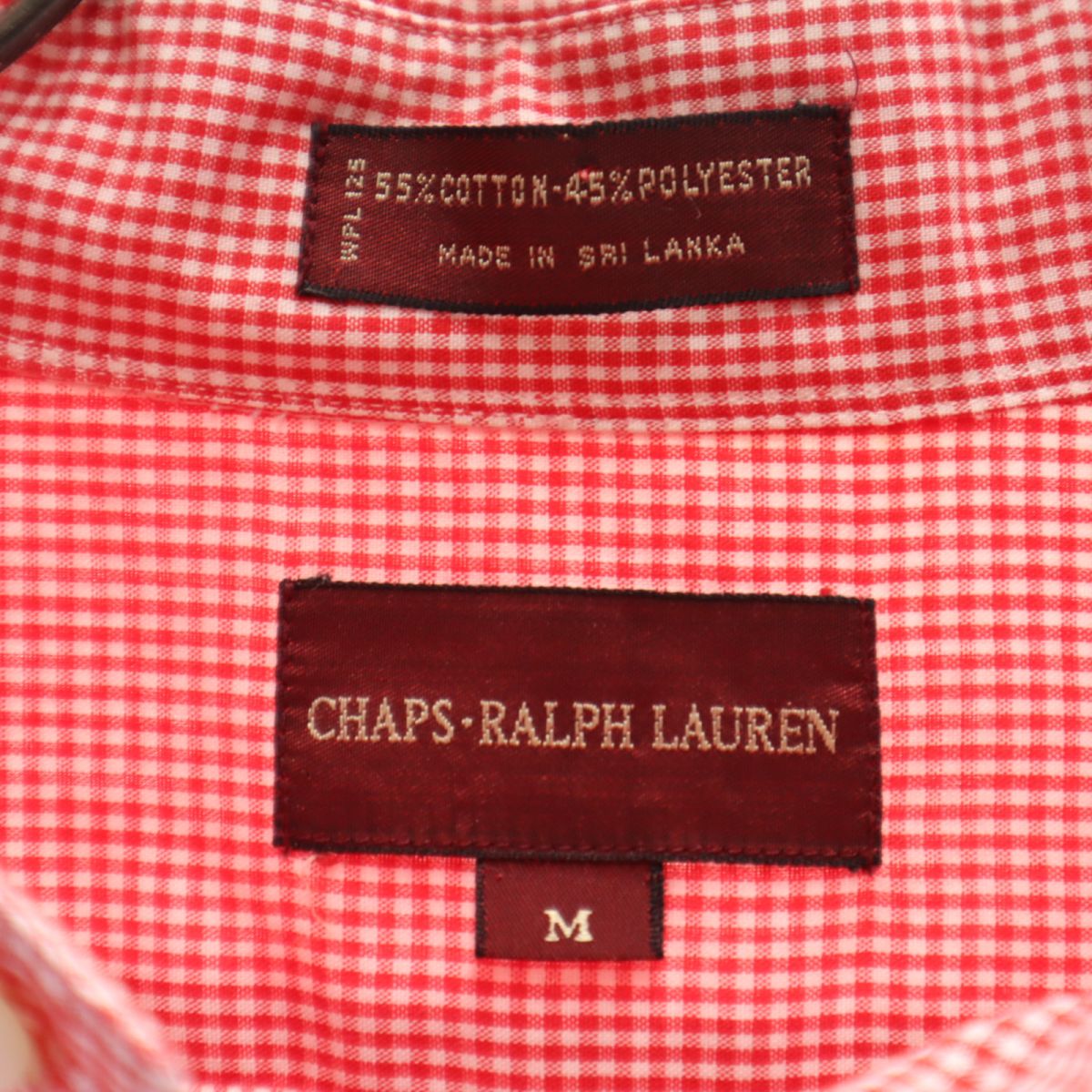 チャップスラルフローレン 70s ヴィンテージ チェック 半袖 ボタンダウンシャツ M レッド系 CHAPS RALPH LAUREN メンズ