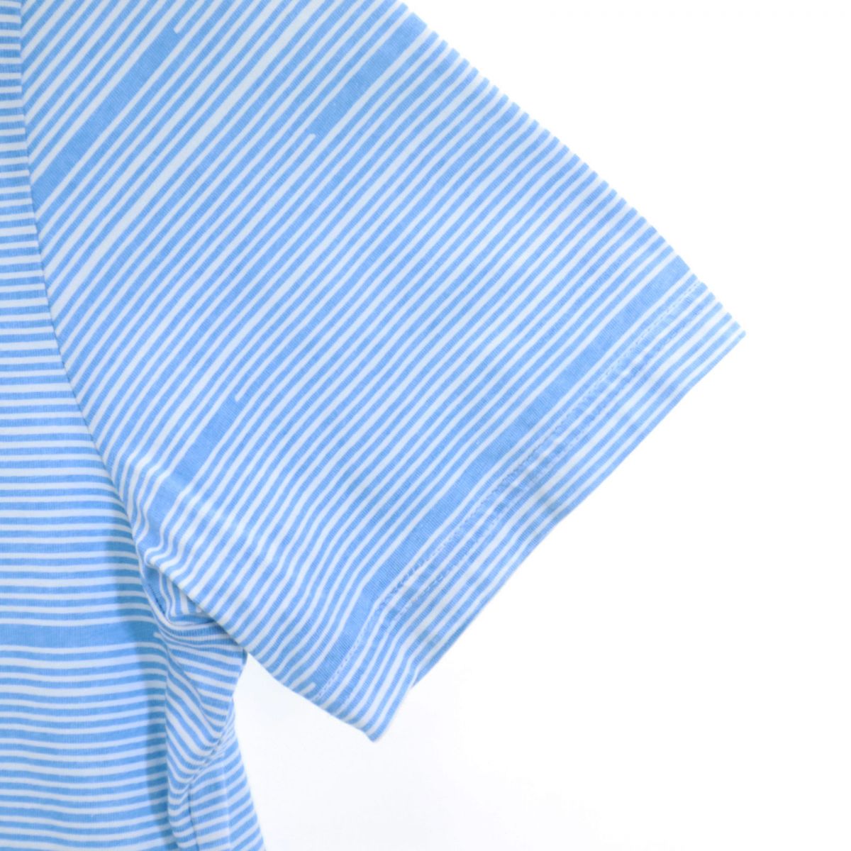 ARMANI EXCHANGE アルマーニエクスチェンジ ボーダー柄調 半袖 ポロシャツ S ブルー系 メンズ