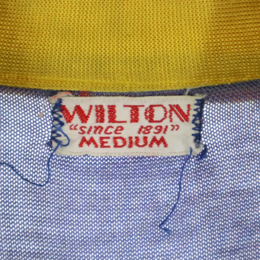 WILTON ウィルトン 50s 半袖 ゲームシャツ ポロシャツ M イエロー×ネイビー オールド ヴィンテージ メンズ