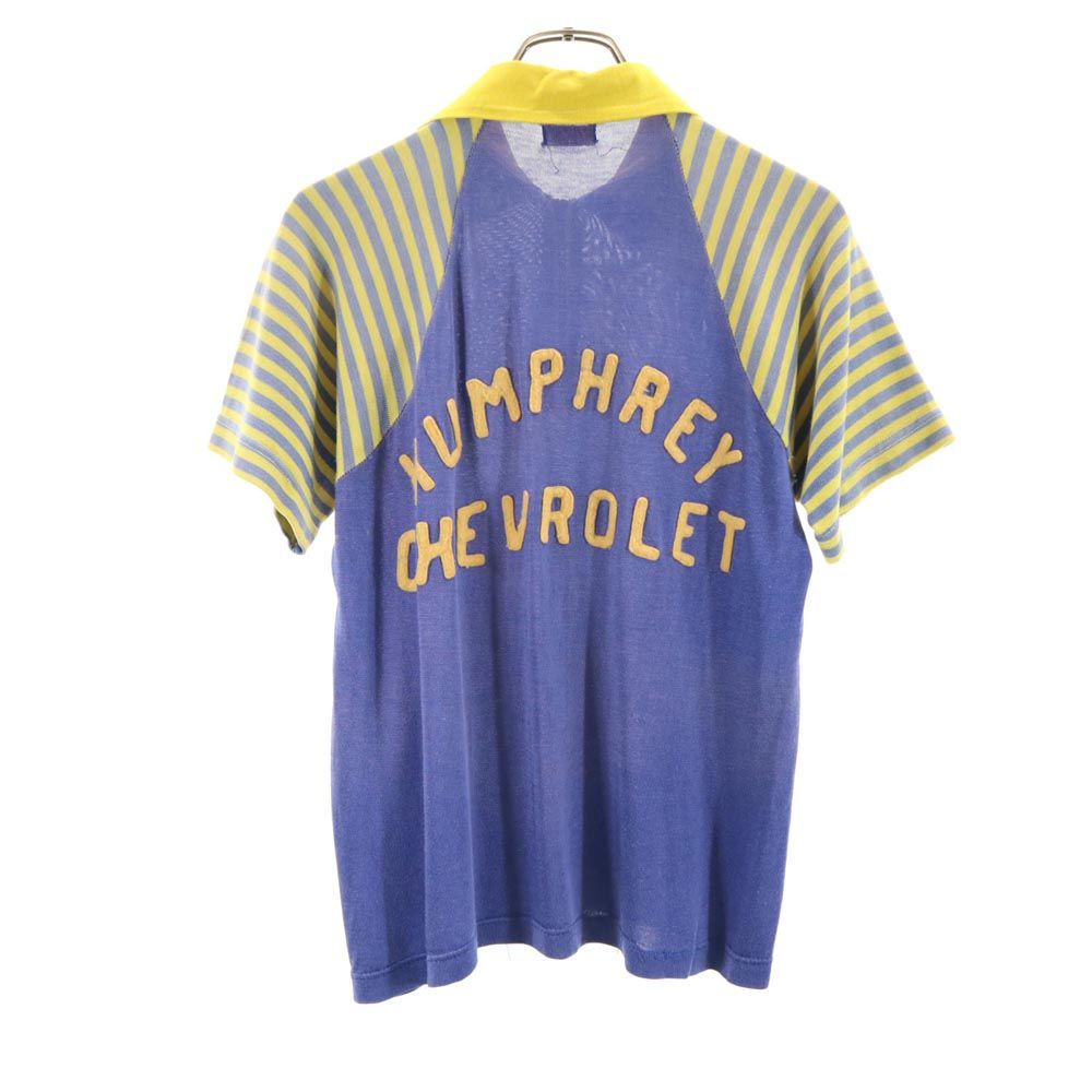 WILTON ウィルトン 50s 半袖 ゲームシャツ ポロシャツ M イエロー×ネイビー オールド ヴィンテージ メンズ