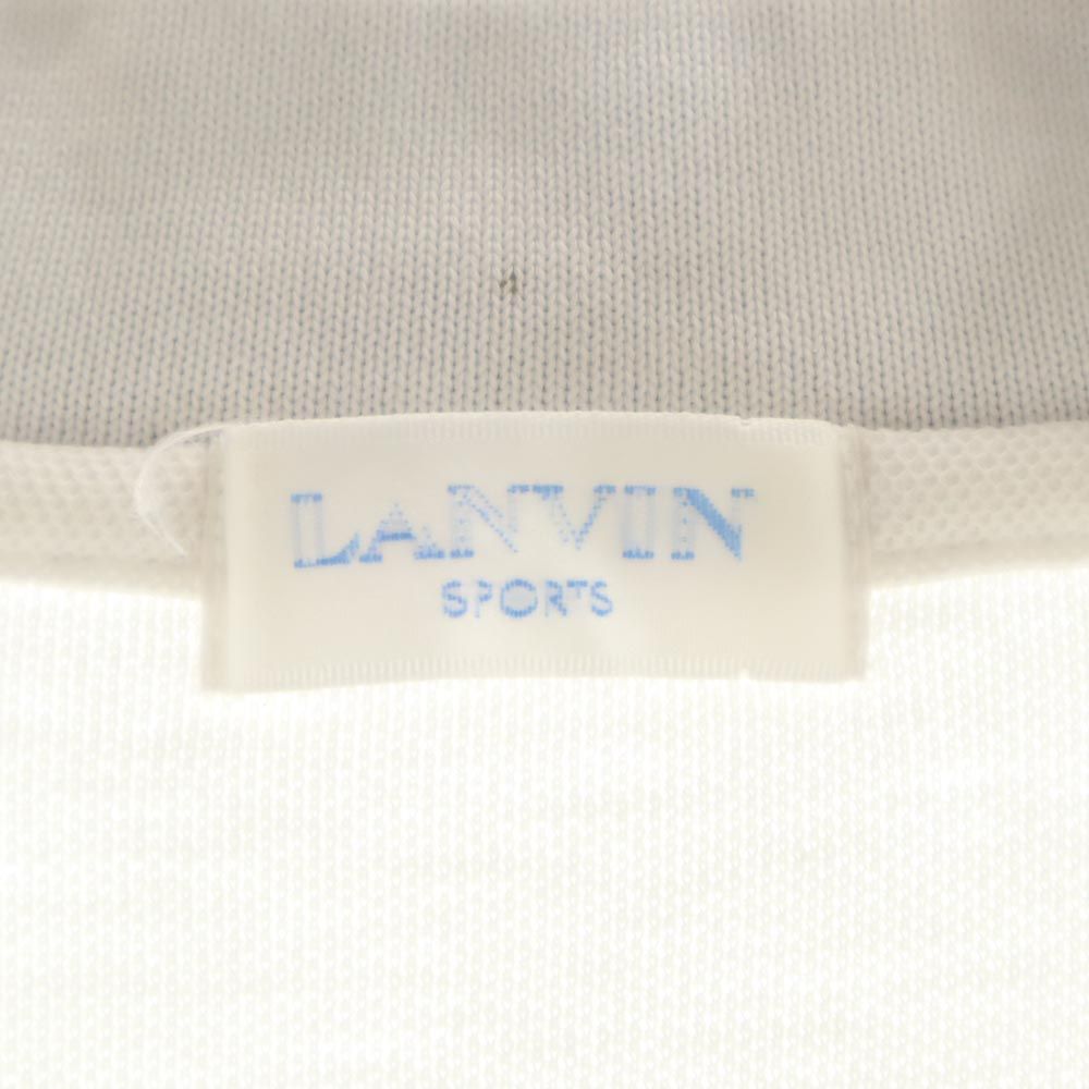 LANVIN ランバン 半袖 ポロシャツ L ホワイト系 鹿の子 メンズ