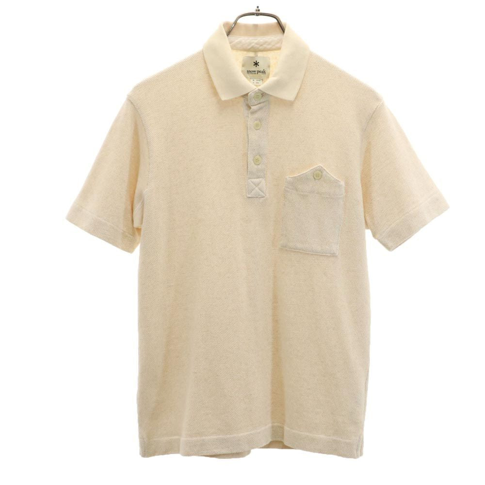 snowpeak スノーピーク 日本製 半袖 ポロシャツ M ベージュ アウトドア メンズ