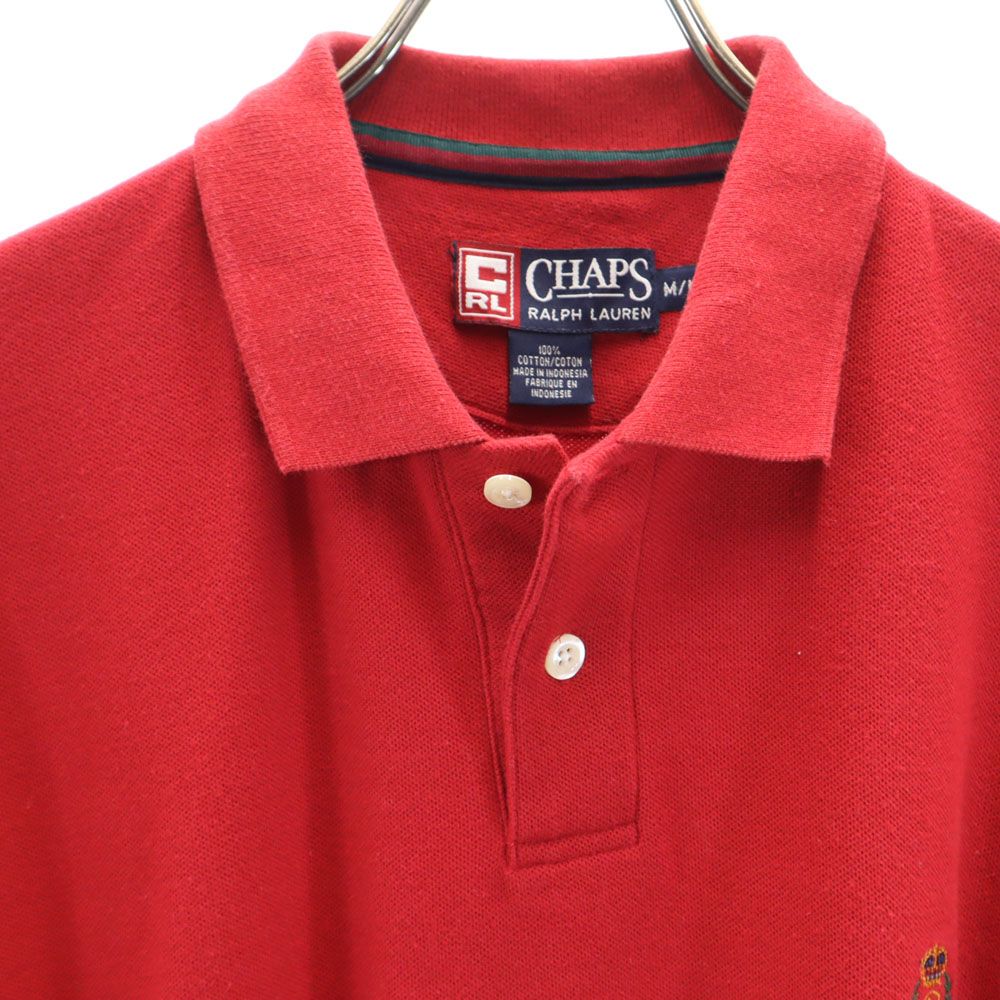 CHAPS RALPH LAUREN チャップスラルフローレン 半袖 ポロシャツ M レッド系 鹿の子 メンズ