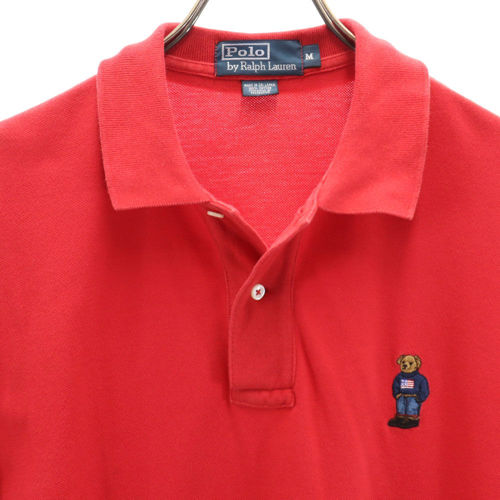 Polo by Ralph Lauren ポロバイラルフローレン ポロベア 半袖 ポロシャツ M レッド系 鹿の子 メンズ