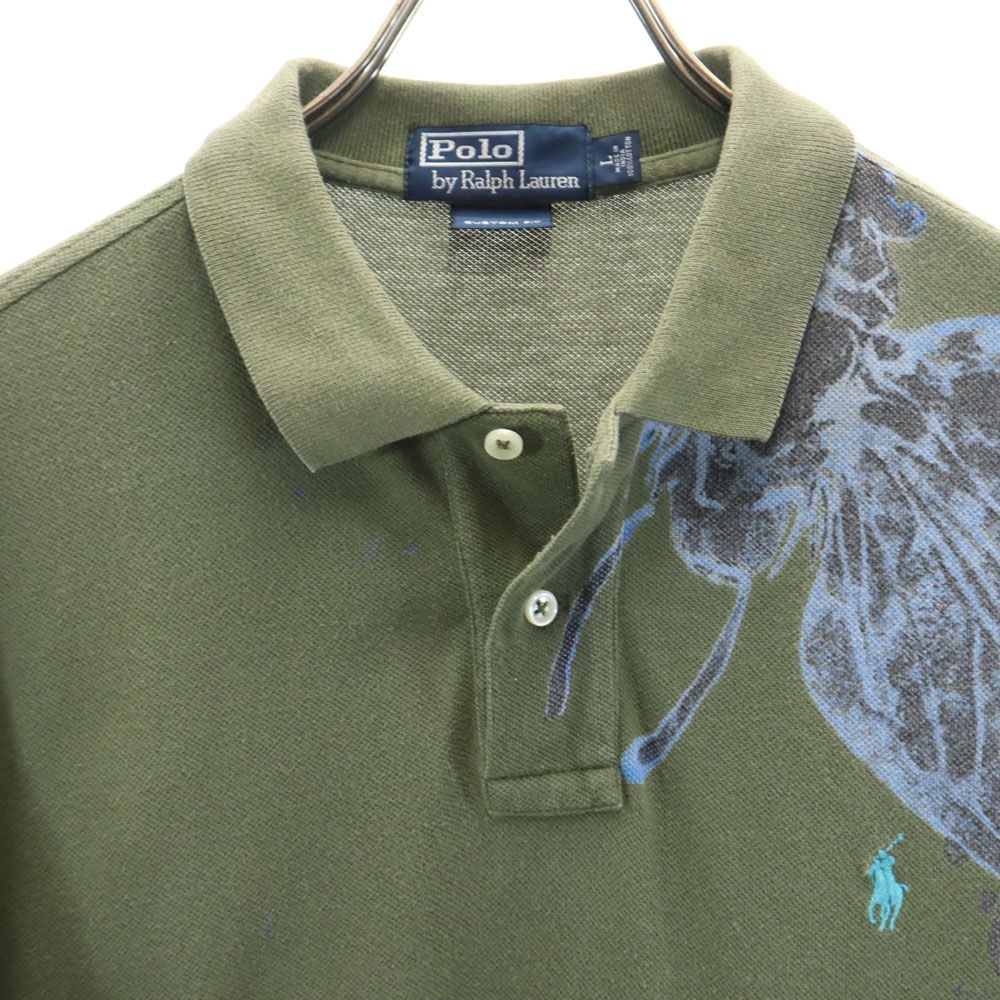 Polo by Ralph Lauren ポロバイラルフローレン 半袖 ポロシャツ L グリーン系 鹿の子 メンズ