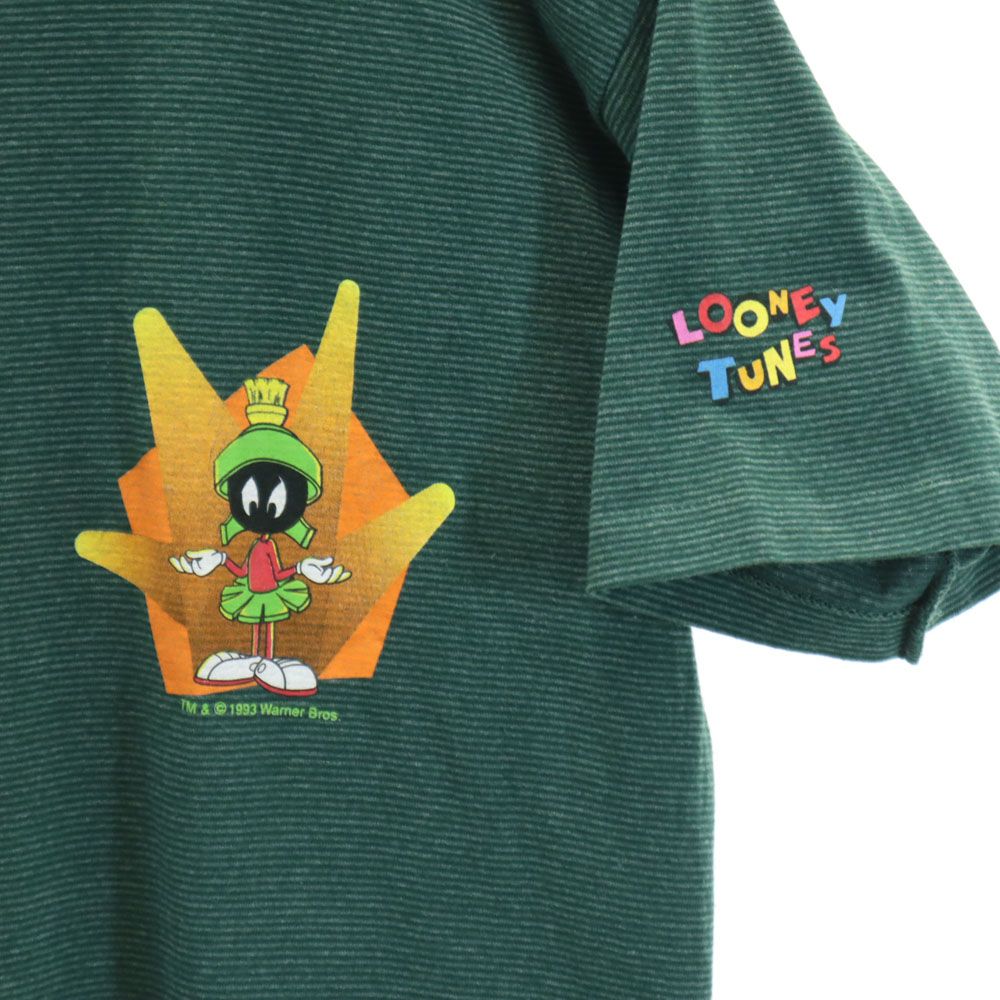 LOONEY TUNES ルーニーテューンズ 90s USA製 オールド ボーダー プリント 半袖 Tシャツ M グリーン メンズ