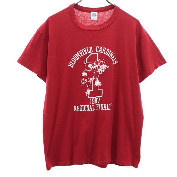 ラッセルアスレチック 80s USA製 ヴィンテージ 半袖 Tシャツ L ボルドー系 RUSSELL ATHLETIC メンズ