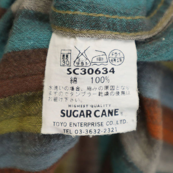 シュガーケーン 東洋エンタープライズ 総柄 半袖 ウエスタンシャツ S 14-14 1/2 グレー系 SUGAR CANE メンズ