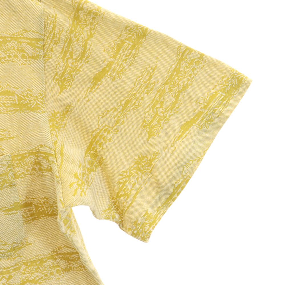 ダックス 日本製 総柄 半袖 ポロシャツ L ブラウン DAKS 鹿の子 メンズ