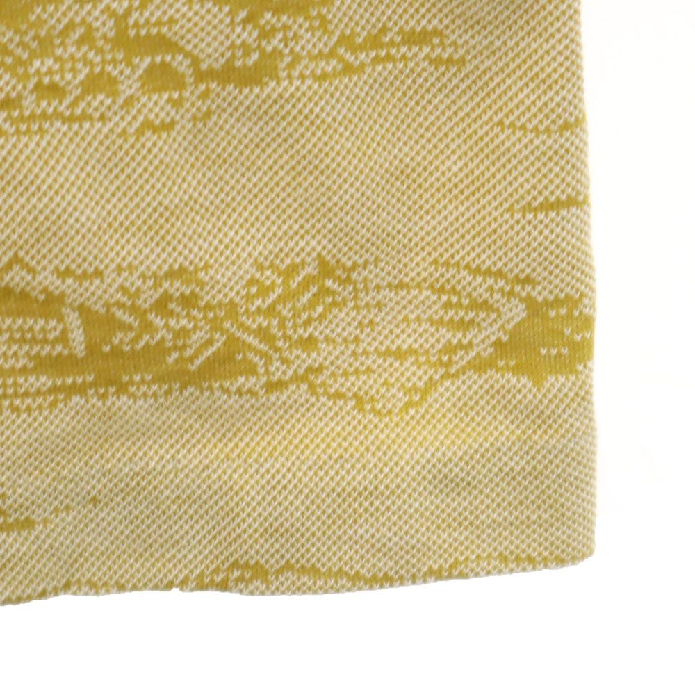 ダックス 日本製 総柄 半袖 ポロシャツ L ブラウン DAKS 鹿の子 メンズ