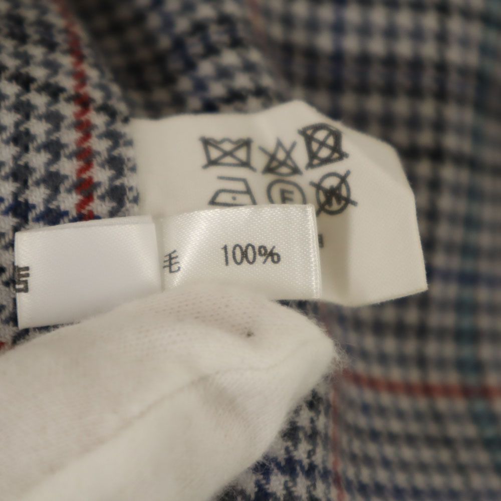 Aquascutum アクアスキュータム 日本製 ウール 千鳥柄 長袖 ボタンダウンシャツ グレー系 メンズ